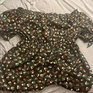 Off-Shoulder Floral Romper
